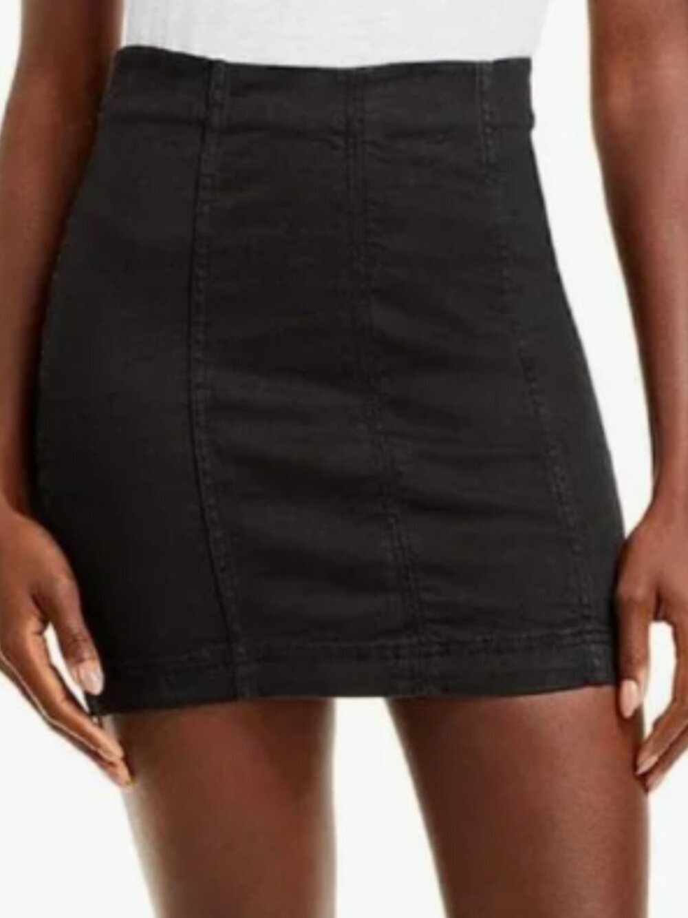 Free People Black Modern Femme Denim Skirt Size 8